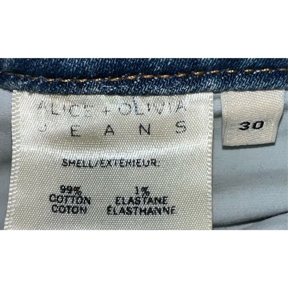 Alice & Olivia Cotton Flare Medium Wash Jeans 30 - Picture 10 of 10